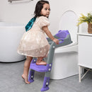 Potty Training Seat with Step Stool Ladder, SKYROKU Potty Training Toilet for Kids Boys Girls Toddlers - Comfortable Safe Potty Seat with Anti-Slip Pads Ladder Grey Purple by TinyTreasures Baby Boutique
