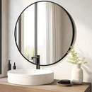 Fabuday Black Round Mirror 39 Inch - Big Circle Wall Mirror for Bathroom, Living Room, Hallway, Entryway, Matte Aluminum Frame Large Circular Mirrors for Wall Decor by CozyNest Decor