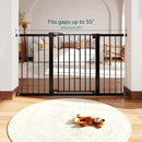 BABELIO Extra Wide Baby/Dog Gate, 29-55" Auto Clos for The House and Doorway, Safety Pressure Mounted Pet Door, NO Need Tools and Drilling, Black by TinyTreasures Baby Boutique