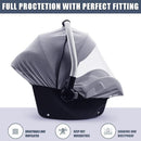 Baby Mosquito Net for Infant Car Seats,Infant Stroller and Bassinets, Carrier,Breathable with Elastic Netting for Easy Fitting, Portable Durable & Long Lasting Infant Insect Shield Netting (White) by TinyTreasures Baby Boutique