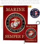 Breeze Decor HS108057-BO Marine Corps Americana Military Decorative Vertical Set, House Flag 28" x 40", Thick Fabric by GreenHaven Gardens
