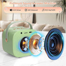 J&D Mini Karaoke Machine for Kids Adults, Portable Bluetooth Speaker with 2 Wireless Mics and Cat Sticker for Girls Boys Age 3–10 Birthday Gifts Princess Toys, Colorful LED, Green by TinyTreasures Baby Boutique
