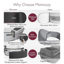 Momcozy Hip Seat Baby Carrier - Adjustable Waistband with Original 3D Belly Protector, Ergonomic Carrier with Various Pockets for Newborns & Toddlers up to 45lbs (Grey, Large) by TinyTreasures Baby Boutique
