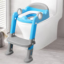 Potty Training Seat with Ladder for Toddler and Kids,Wiifo Sturdy Potty Ladder with Soft Cushion and Splash Guard for Boys and Girls,Foldable Child Toilet Training Seat(Grey Blue) by TinyTreasures Baby Boutique