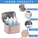 Breastmilk Cooler Bag with Ice Pack Fits 6 Baby Bottles up to 9 Ounce, Breast Milk Pump Cooler Bag with Shoulder Strap for Nursing Mom Daycare, Work, Travel- Pink by TinyTreasures Baby Boutique