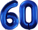 GOER Number 60 Balloons for 60th Birthday Party Decorations,42 Inch Jumbo Foil Helium Balloons for 60th Anniversary (Blue) by TinyTreasures Baby Boutique