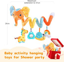 Koty Car Seat Toys, Spiral Car Seat Toy for Infant, Baby Stroller Toys Hanging Crib Activity Toy for CarSeat Crib Bed Stroller, Elephant Hanging Rattle Gifts for Babies 0-6 Months (Orange Elephant) by TinyTreasures Baby Boutique