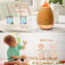 Ultrasonic Essential Oil Diffuser with Himalayan Salt Rock,Flame Diffuser with 2 Color Light,Small Aromatherapy Oil Diffuser with Auto Off Function for Home, Office,Spa,100ML,Wooden Grain by TinyTreasures Baby Boutique