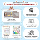 LoopMap Crochet Kit for Beginners, DIY Amigurumi Bear with Removable Dress & Accessories, Step-by-Step Video Tutorials Extra Yarn Crochet Tools, Handmade Gift for Kids & Adults (Bear-Blue) by TinyTreasures Baby Boutique