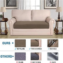 H.VERSAILTEX Super Stretch Individual Seat Cushion Covers Sofa Covers Couch Cushion Covers Slipcover Sets Thick Jacquard Textured Twill Fabric (1 Piece Loveseat Cushion Cover, Macchiato) by CozyNest Decor