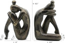 Lukitas Unique Decorative Girl Thinker Bookends, Non-Slip Book Holder, Home Office Bookshelf Decor, Creative Desktop Ornaments for Study Room Hotel Shelves, Resin, 1Pair/2Piece 6.5'' by CozyNest Decor
