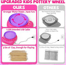 Vinkp Pottery Wheel for Kids - Complete Pottery Painting Kit Arts and Crafts for Kids Ages 8-12 with Air Clay Art Supplies for Girls Boys Toys Birthday Christmas Gifts for 6 7 8 9 10 11 12 - Pink by TinyTreasures Baby Boutique