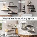 BAYKA Floating Shelves for Wall, Wall Mounted Rustic Wood Shelves for Bathroom, Bedroom, Living Room, Kitchen, Hanging Shelf for Books/Storage/Room Decor with 22lbs Capacity (Black, Set of 3, 15.7in) by CozyNest Decor