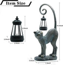 Resin Cat Statue with Solar Lantern, Eye-catching Garden Sculpture Decor，15.3" Height Outdoor Figurine for Garden Yard Patio Decorations，Birthday Gifts by GreenHaven Gardens