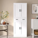 White Kitchen Pantry, 71" Tall Storage Cabinet with Doors and Drawer for Kitchen, Hallway, Office by CozyNest Decor