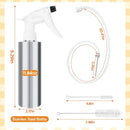 AHIER 2in 1 BBQ Spray Bottle, Turkey Marinade Injector Stainless Steel Grill Spray Bottle & Meat Injector with 2 PCS Cleaning Brush by GreenHaven Gardens