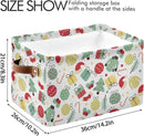 Christmas Storage Basket Tree Candy Canes Socks and Gift Storage Bins Organizer Bag Collapsible Closet Shelf Baskets Cube with handle for Baby Cloth Pet Toy Book 14.2×10.2×8.3 IN by TinyTreasures Baby Boutique