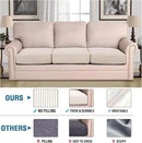 H.VERSAILTEX Super Stretch Individual Seat Cushion Covers - Sofa & Couch Cushion Slipcover Sets - Thick Jacquard Textured Twill Fabric (3 Piece XL, Ivory) by CozyNest Decor