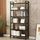 WH-AOERPYMY Natural Real Wood Bookcase,Industrial Bookshelf,6 Tier Solid Wood Open Book Shelf Storage,Metal Shelving Unit,Farmhouse Wide Etagere Bookcase for Office Living Bedroom (6 Tiers) by CozyNest Decor