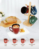 Ceramic Mugs 14 Oz,Mugs Set for Men Women, Ceramic Mugs Set with Large Handle for Coffee Tea Milk Cocoa, Coffee Cups Set of 6 Gift for Dad Mom,Easy to Clean & Hold, Microwave Safe. by CozyNest Decor