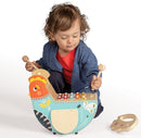 Manhattan Toy Musical Chicken Wooden Instrument for Toddlers with Xylophone, Drumsticks, Cymbal and Maraca,Blue by TinyTreasures Baby Boutique