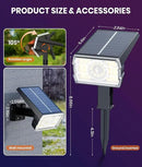 Solar Spot Lights Outdoor 2-Pack Multicolor IP65 Waterproof RGB - 6 Colors, 2 Modes, 105° Adjustable 58 LED Flood Lights, Solar Powered Spotlights for Yard, Garden, House & Landscape Lighting Outside by CozyNest Decor