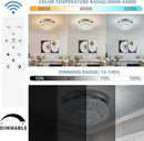 11.8" LED Chandelier 2-Layer Crystal Ceiling Light Fixture with Remote Control Flush Mount Chandelier Light for Hallway Bedroom Living Room Kitchen Foyer(dimmable) by CozyNest Decor