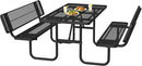 79'' Steel Rectangular Picnic Table for Outdoors, with backrest, Expanded, Lifetime Picnic Table with Umbrella Hole, Heavy Duty Sturdy Commercial Picnic Tables for Garden Courtyard BBQ, Black by GreenHaven Gardens
