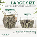 Plant Baskets – Large Seagrass Pot for Tall Indoor Faux Olive Tree, Woven Wicker Rattan Planter for Boho Basket 9-10 Inch (Black, Large) by GreenHaven Gardens