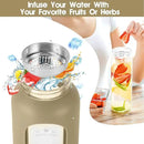 32 oz Glass Water Bottle with Straw - Motivational Time Marker & Silicone Sleeve - Reusable Tumbler Includes 2 Bamboo Lids & Fruit Infuser - 1 Pack by CozyNest Decor