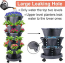 Vertical Planter 6 Tier Stackable Planters Garden Planters Strawberry Herb Flower and Vegetable Planter Indoor Outdoor Gardening Pots with Removable Wheels and Tools by GreenHaven Gardens