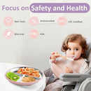 Stainless Steel Suction Plates for Toddlers, 9" Divided Kids Baby Plates with Removable Silicone Suction, Non Toxic Non Slip Portion Control Snack Dishes 3 Packs, Pink Beige Lilac by TinyTreasures Baby Boutique