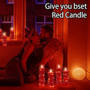 Red Flameless Candle with Remote Control LED Candle with String Lights Battery Powered Flameless Candle4'' 5'' 6'' 7'' 8'' Candles of 5 Pcs by CozyNest Decor