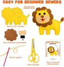 CiyvoLyeen Safari Jungle Animals Sewing Craft Kit DIY Kids Craft and Sew Set for 7 8 9 10 11 12Girls and Boys Educational Beginners Sewing Stuffed Animal Felt Plush Ornaments Set of 14 by TinyTreasures Baby Boutique