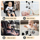 Car Seat Toys for Babies 0-6 Months,Hanging Rattle Toys for Crib Mobile, Baby Spiral Hanging Stroller Black and White High Contrast Toys for Newborn 0 3 6 9 12 Months Baby Boys Girls (Zebra) by TinyTreasures Baby Boutique