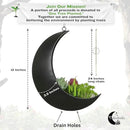 Black Hanging Moon Planter with Drain Holes - Moon Room Decor - Unique Planters for Succulents,Air Plant, Cactus, Artificial Plants- Plant Lover Gifts - Boho,Hippie, Birthdays,Witchy Gifts for Women by GreenHaven Gardens