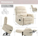 Power Lift Recliner Chair for Adults Elderly Lay Flat Velvet Recliners with Massage Heating, Extended Footrest, Wireless Charging Device, USB Ports, Cup Holder, Lumbar Pillow by CozyNest Decor