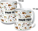 Personalized Mug for Kids - Dogs - Custom Name/Text, Ceramic Hot Chocolate/Cocoa/Coffee Cup for Boys/Girls, Birthday/Christmas/Holiday Gift - 15 oz, Navy Blue Handle by TinyTreasures Baby Boutique