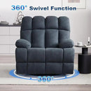 Oversized Recliner Chair, 360° Swivel Rocker Recliner for Big Man, Extra Wide Manual Recliner, Overstuffed Soft Rocking Sofa Chair, Overstuffed Soft Rocking Sofa Chair for Living Room(Grey) by CozyNest Decor