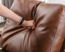 HNY Mid Century Arm Chairs Set of 2, Retro Accent Armchair with Wood Frames & Faux Leather Upholstered Removable Cushions, Leisure Reading Chair Slipper Chair for Living Room Bedroom, Brown by CozyNest Decor