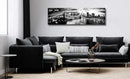 DJSYLIFE New York Skyline Wall Art - Brooklyn Bridge Night View - Black and White Nyc City Pictures Scape Artwork Painting Decoration for Bedroom or Office, Ready to Hang 13.8"x47.3"-New York1 by CozyNest Decor