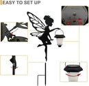 Solar Fairy Garden Stake Decorative Lantern, 2 Pack Metal Fairy Angel Garden Silhouette Lights for Lawn, Pathway, Patio, Yard Outdoor Decor by GreenHaven Gardens