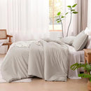 Litanika Linen Super King Plus Comforter Set, 3 Pieces Linen Lightweight Solid Super King Plus Bedding Comforter Set, All Season Fluffy Bed Set (1 Comforter & 2 Pillowcases) by CozyNest Decor