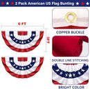 3x6 Ft 2 Pack American Pleated Fan Flag, Patriotic Half Fan Banner American Flag Decoration Bunting for Outside Red White and Blue Decor Independence Day Memorial Day 4th of july Decorations by GreenHaven Gardens