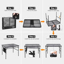REDCAMP 36x24 Folding Grill Table for Outside, Lightweight Portable Metal Aluminum Outdoor Grill Table with Adjustable Height Legs, Great for Camping Picnic Cooking BBQ, Black 3ft by GreenHaven Gardens