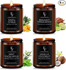 Scented Candles Set, Candles for Home Scented Soy Wax Candles, 4 Pack 28 Oz Aromatherapy Candles Gift Set for Women Men (Sage/Vanilla/Mint/Sandalwood) by CozyNest Decor