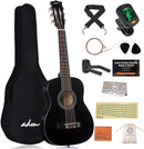 ADM Beginner Acoustic Classical Guitar 30 Inch Nylon Strings Wooden Guitar Bundle Kit for Kid Boy Girl Student Youth Guitarra Online Lessons with Gig Bag, Strap, Tuner, Extra Strings, Picks,Black 1 by TinyTreasures Baby Boutique