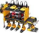 CCCEI Modular Power Tool Organizer Wall Mount Charging Station, Yellow 6 Drills Holder with 8 Plug Power Strip, Garage Drill Battery Heavy Duty Metal Shelf, Utility Rack with Hooks, Side Storage. by GreenHaven Gardens