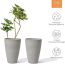 LA JOLIE MUSE 20 inch Tall Planters, Tall Round Planters for Indoor/Outdoor Plants, Grey Flower Pots for Front Door,Patio and Deck,Honeycomb by CozyNest Decor
