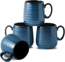 Hasense Small Coffee Mugs 8 oz, Ceramic Cappuccino Cups Set of 4, Espresso Mug with Handle for Latte, Tea, Milk and Mocha, Mini Cups for Gift, Dishwasher & Microwave Safe, Blue by CozyNest Decor